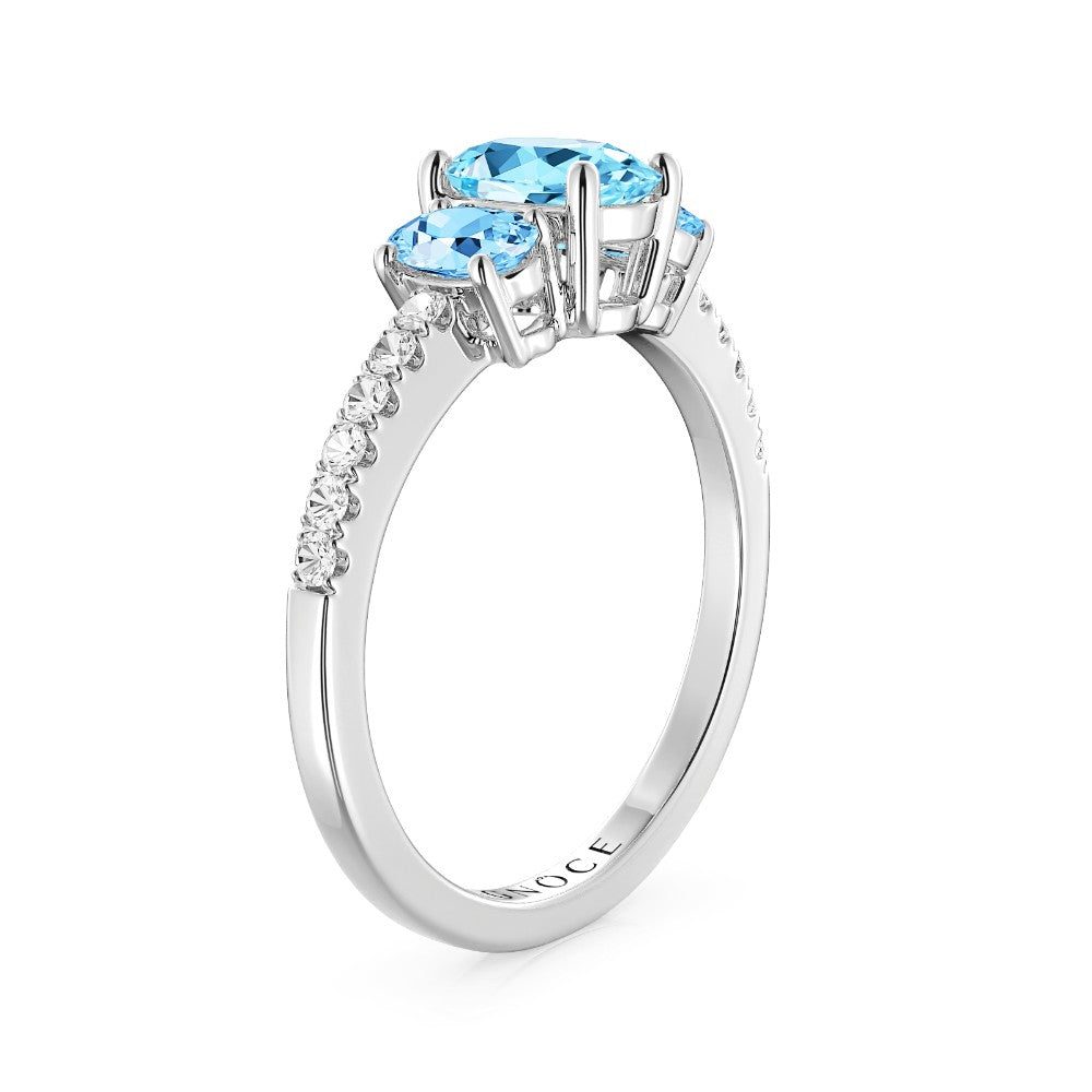 Sky Blue Three-Stone Engagement Ring 925 Sterling Silver_2