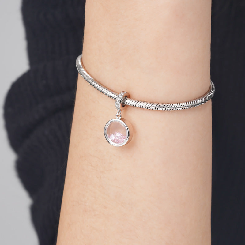 Round-shaped Birthstone Pendant Dangle Charm 925 Sterling Silver_3