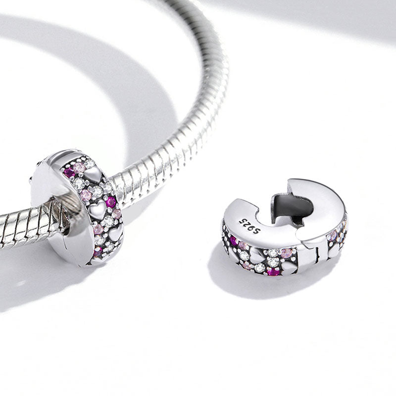 Sparkling Heart Clip Stopper for Charm Bracelets 925 Sterling Silver_2