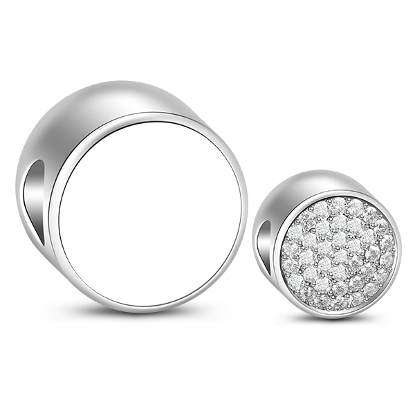 Gnoce "Infinite Love" Round Shape Sterling Silver Photo Bead Charm Fit For Bracelet Necklace and Choker_2