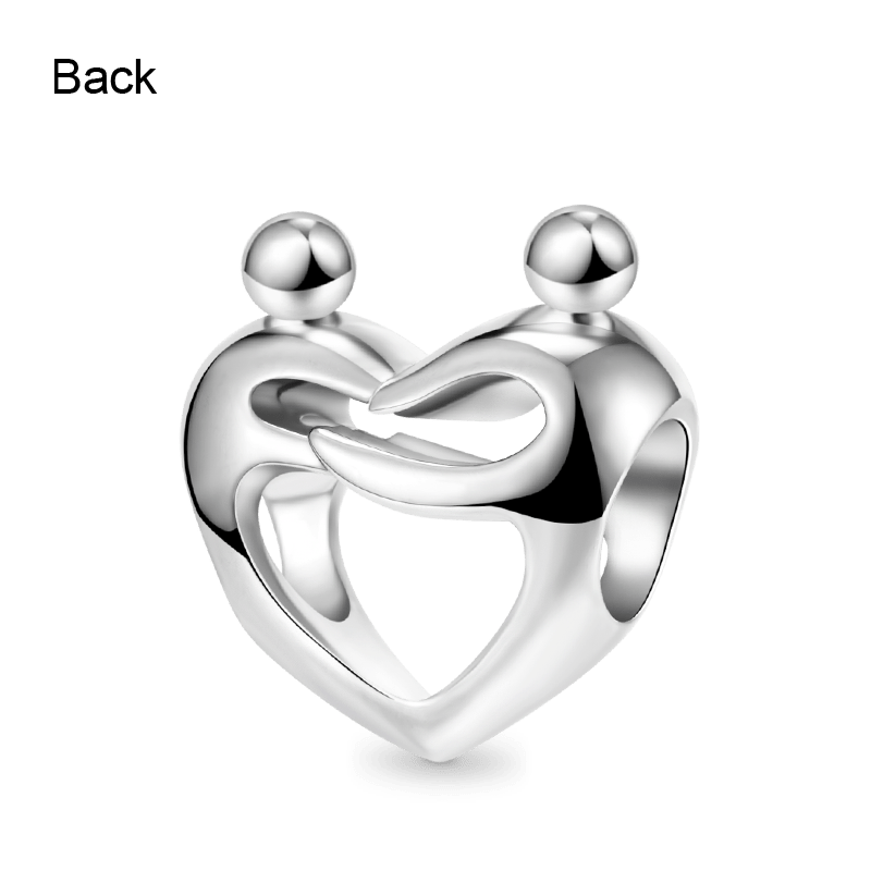 Lover Embraces Heart Charm Bead 925 Sterling Silver_3