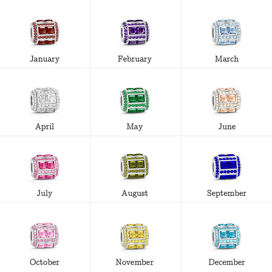 Gnoce "Birthstone to Be Pride" Made of 925 Sterling Silver Birthstone Charm_2