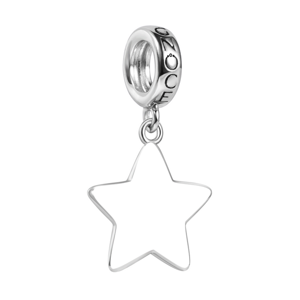 Engravable Star Pendant Dangle Charm 925 Sterling Silver