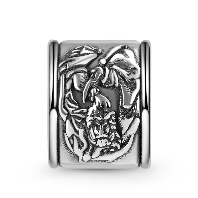 David & Gloria Giant Men's Vintage Bead S925 Sterling Silver with Gift Copper Black Leather Men's Bracelet Jewelry for Men_3