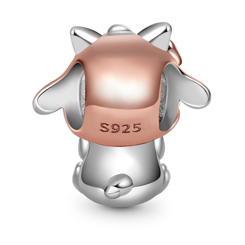 Goat Embraces Heart Gemstone Charm Bead 925 Sterling Silver_2
