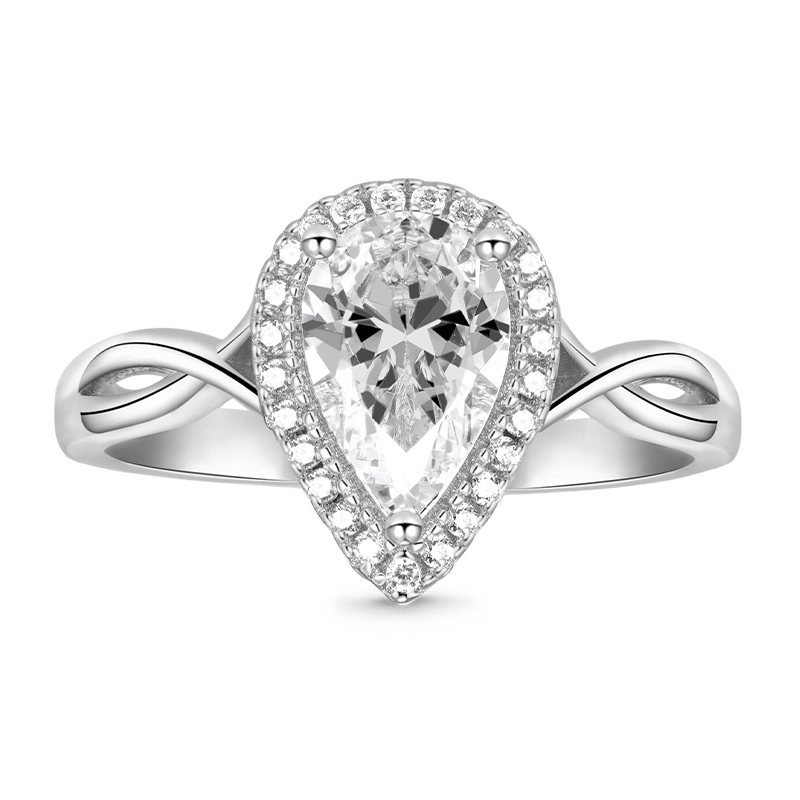 Gnoce Crossover Pear Halo Engagement Ring_1