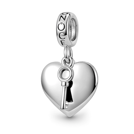 Gnoce Engravable Heart & Key 925 Sterling Silver Pendant_1
