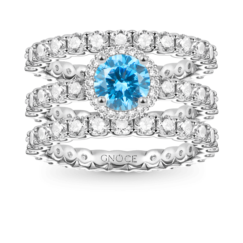 Gnoce Sparkling Round Cut Stackable Ring Set_1
