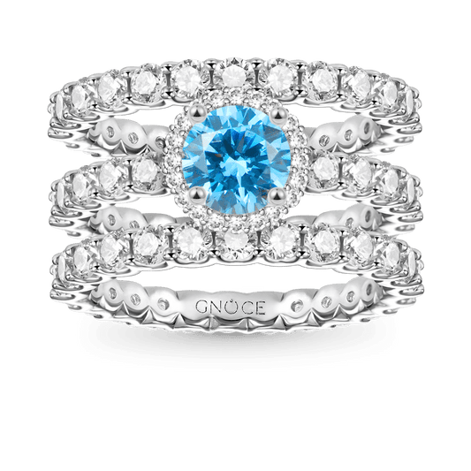 Gnoce Sparkling Round Cut Stackable Ring Set_1