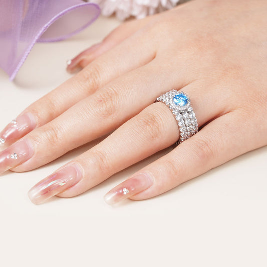 Gnoce Sparkling Round Cut Stackable Ring Set_4