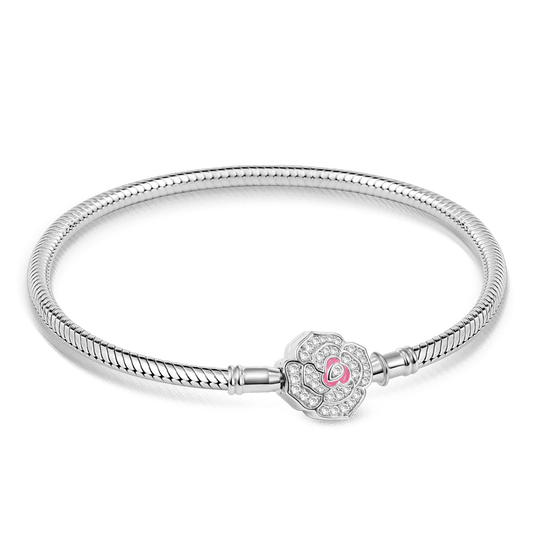 Gnoce Flower Bead Basic Snake Chain Bracelet_1