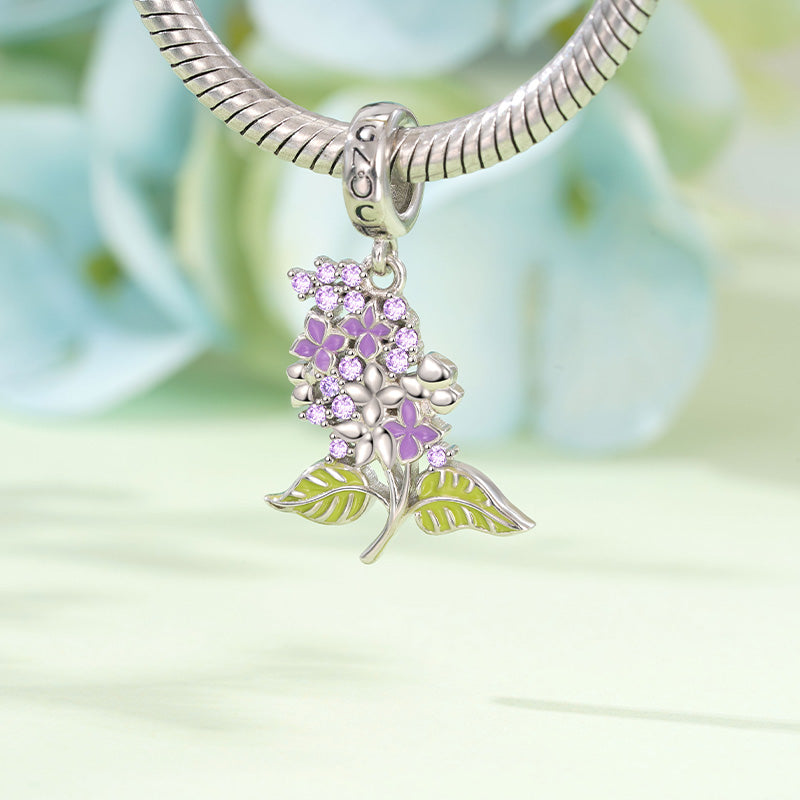 Gnoce Purple Lilac Flower Pendant Dangle Charm_3