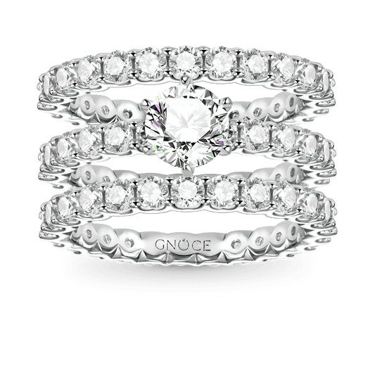 Gnoce Sparkling Round Cut Stackable Ring Set_1