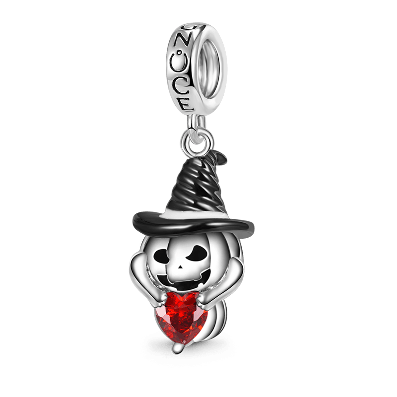 Gnoce Pumpkin Monster Embraces Heart Gem Pendant Dangle Charm_1