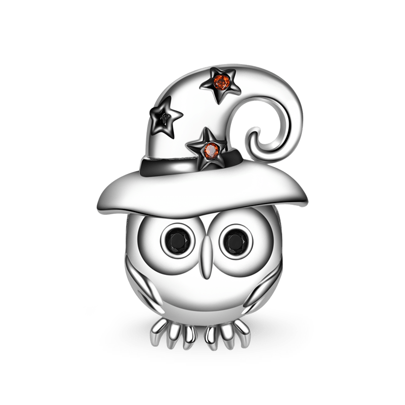 Gnoce Owl with Witch Hat Gift Charm_1