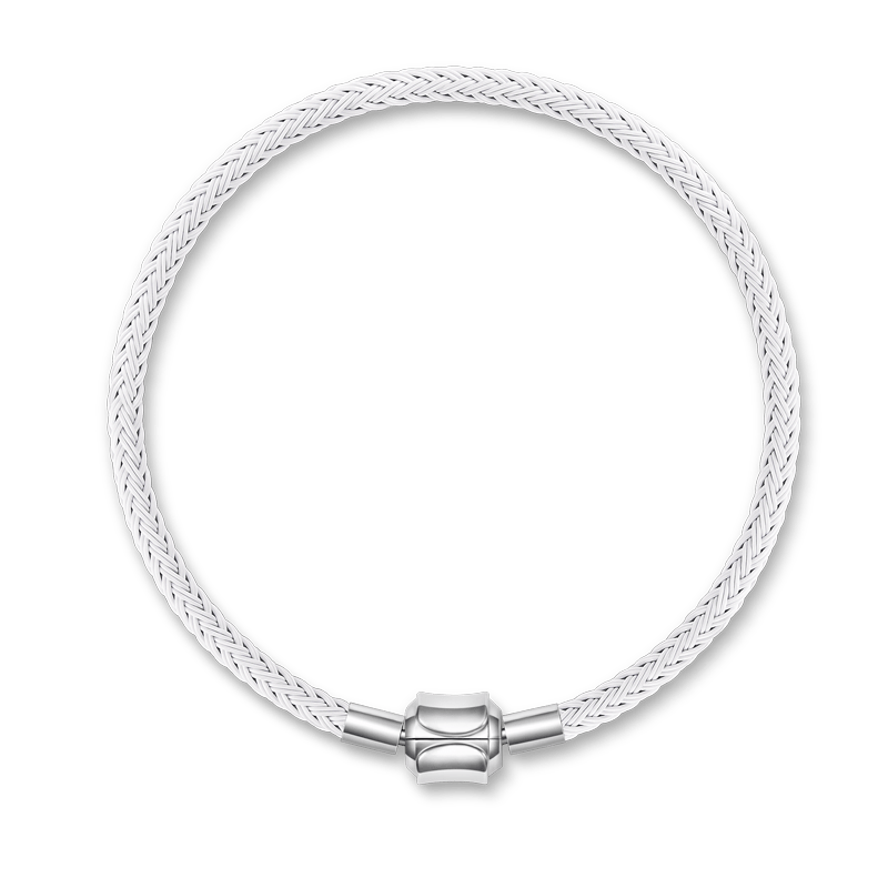 Gnoce White Basic Bracelet with 2 Pieces of Stoppers_2