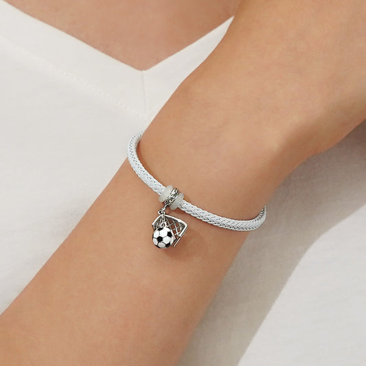 Gnoce White Basic Bracelet with 2 Pieces of Stoppers_5