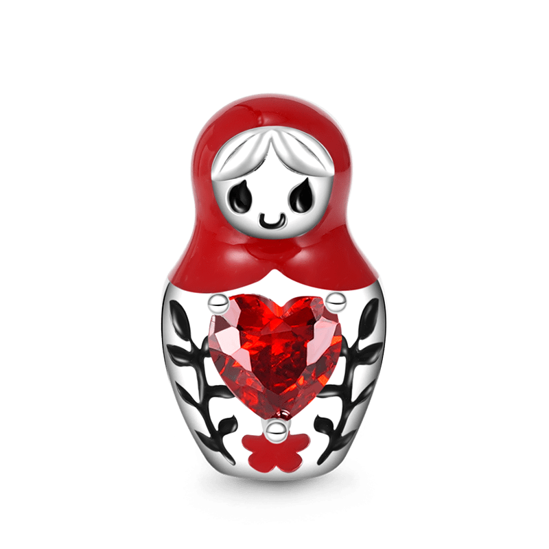 Gnoce Matryoshka Doll Embraces Heart Gem Charm_1