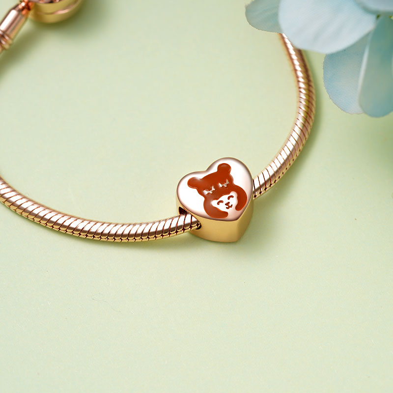Gnoce Mother & Baby Heart Personalized Photo Charm_2