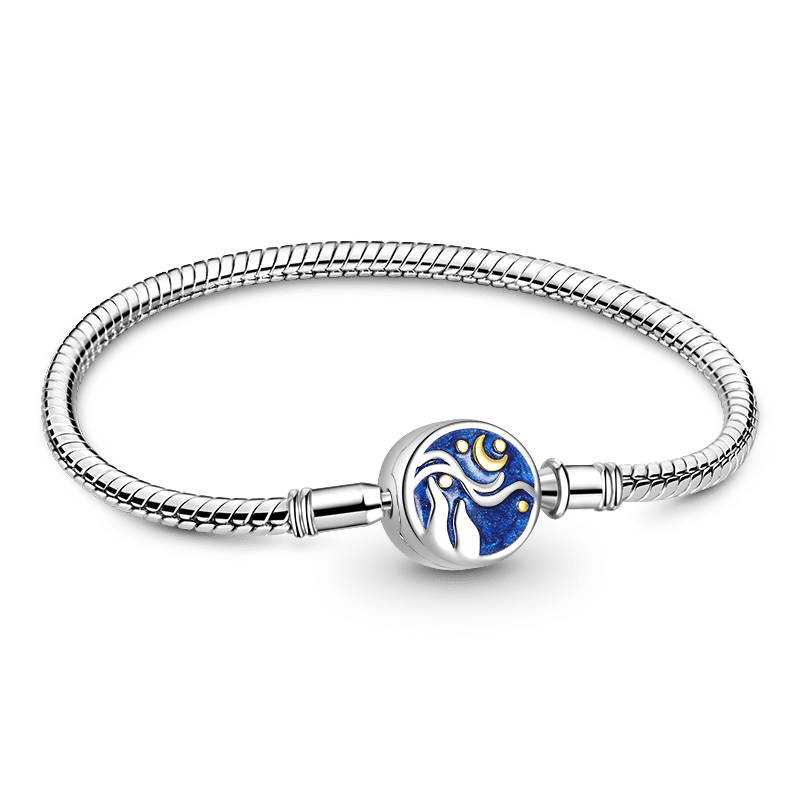 Gnoce Blue Starry Night Basic Snake Chain Bracelet_1