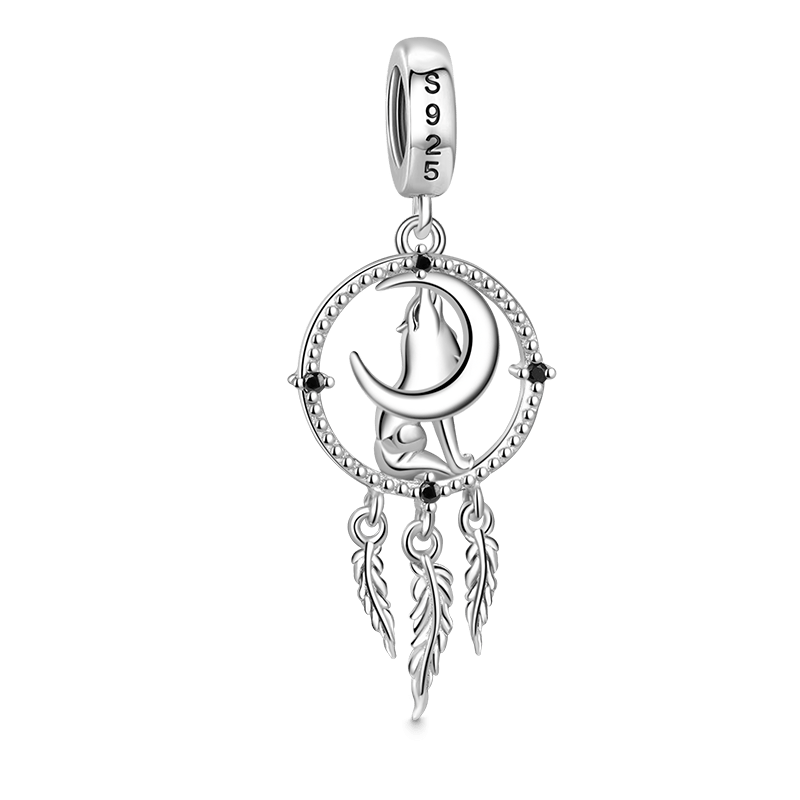 Gnoce Wolf Dream Catcher Pendant Dangle Charm_2