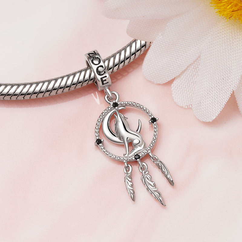 Gnoce Wolf Dream Catcher Pendant Dangle Charm_3