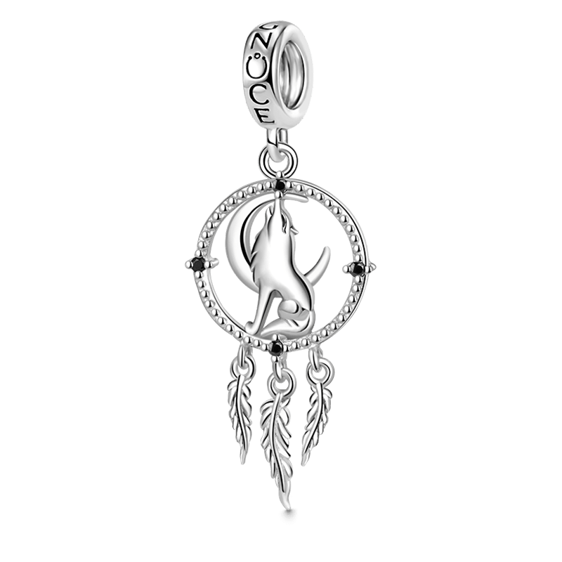Gnoce Wolf Dream Catcher Pendant Dangle Charm_1