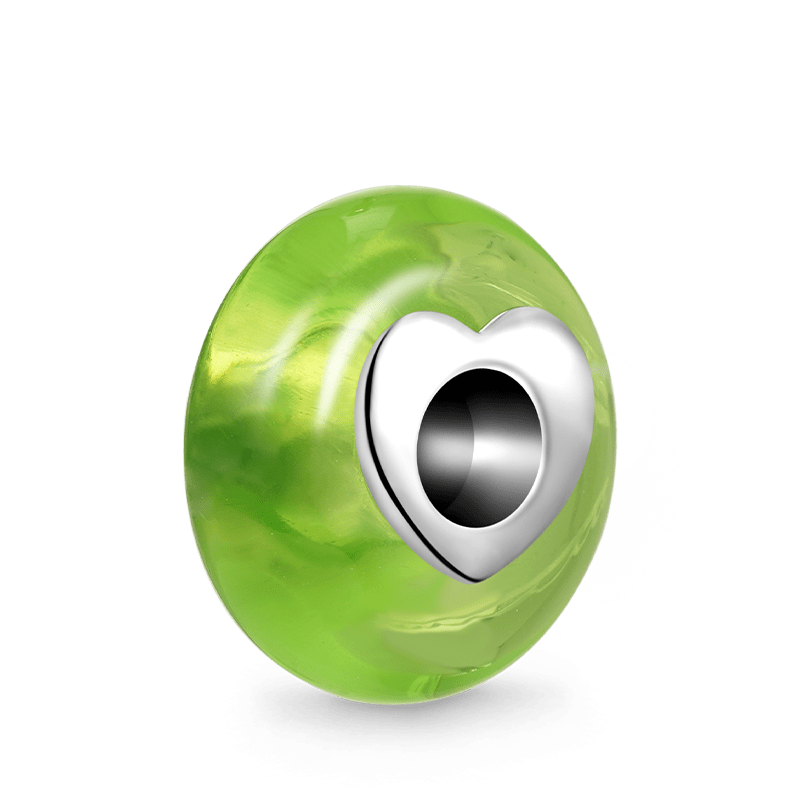 Gnoce Natural Green Stone Heart Hole Charm_2