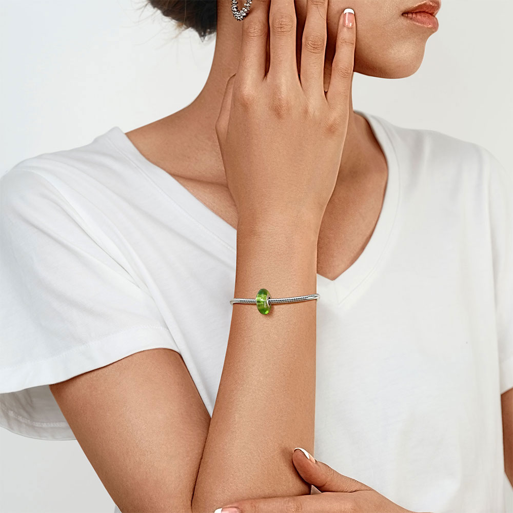 Gnoce Natural Green Stone Heart Hole Charm_4