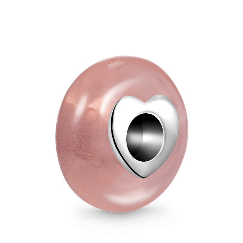 Gnoce Natural Pink Stone Heart Hole Charm_2