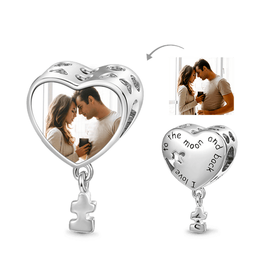 Gnoce "Only You" Sweet Love Heart Personalized Photo Charm_1