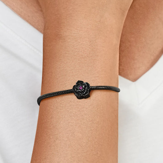 Gnoce Black Rose Flower Charm_4