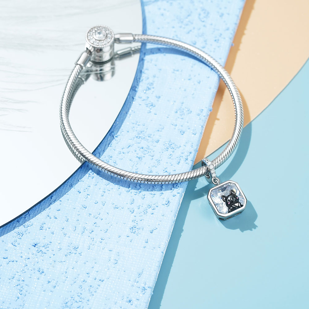 Gnoce Cute Black DogPendant Dangle Charm_2