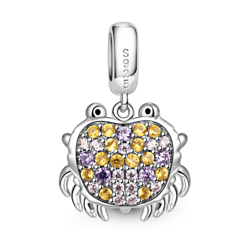 Gnoce Crab Embraces Heart Gem Pendant Dangle Charm_2