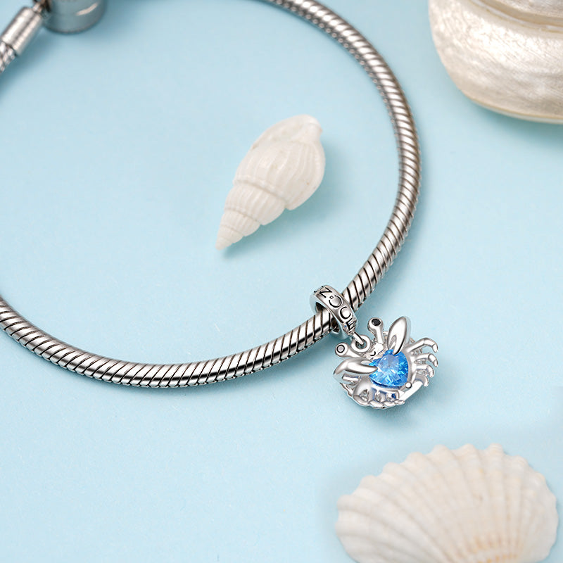 Gnoce Crab Embraces Heart Gem Pendant Dangle Charm_3