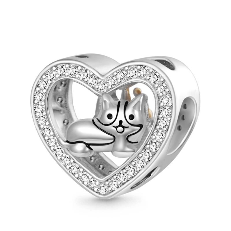 Gnoce Queen & Pet Dog Open Heart Charm_2