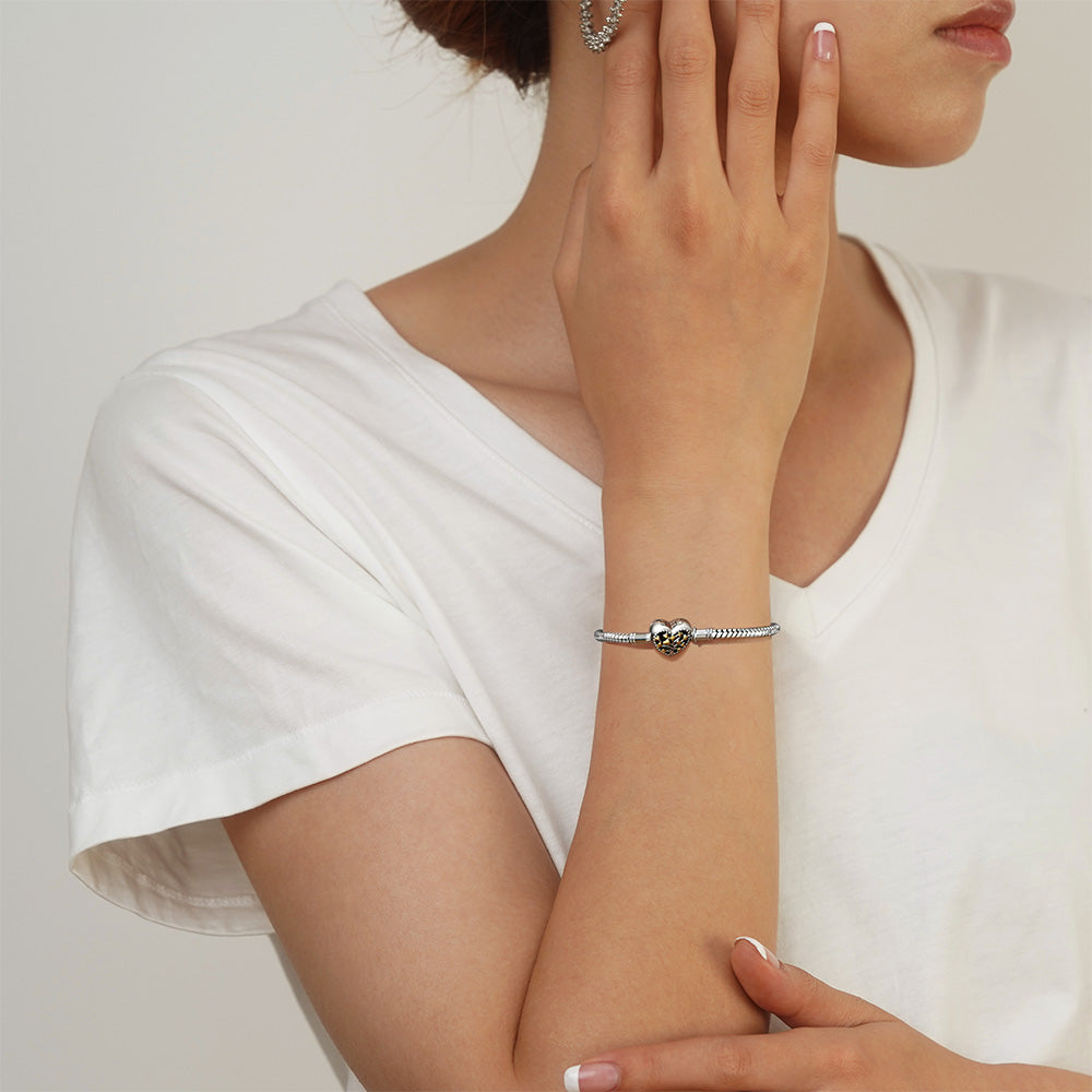 Gnoce Tree of Life Heart Basic Snake Chain Bracelet_5