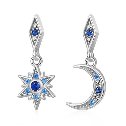 Gnoce Galaxy Moon Star Dangle Earrings_1