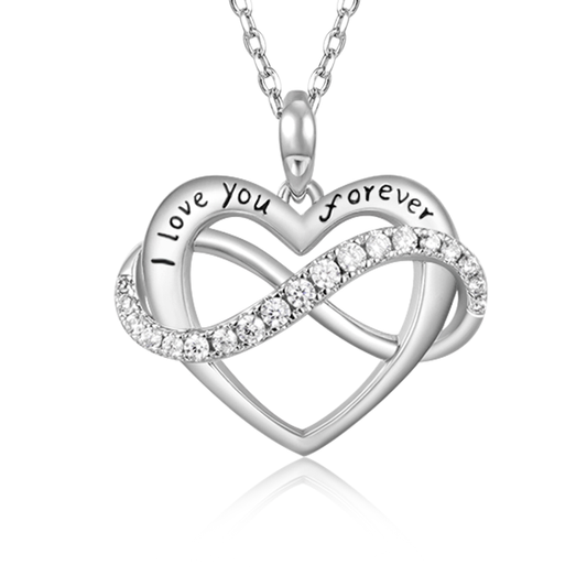 Gnoce Sparkling Infinite love Heart Necklace_1