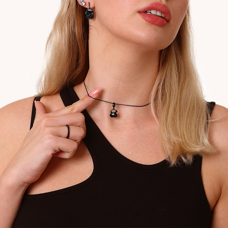 Witch Cauldron Pendant Dangle Charm 925 Sterling Silver Inlai with Ruby Gemstones_5