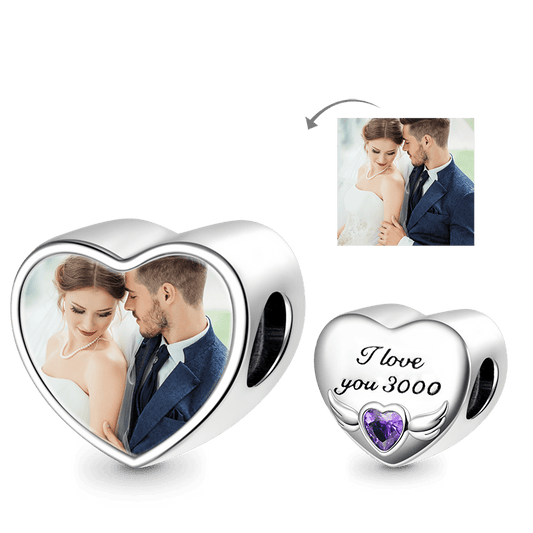 Gnoce "Love Promise " Heart Personalized Photo Charm_1