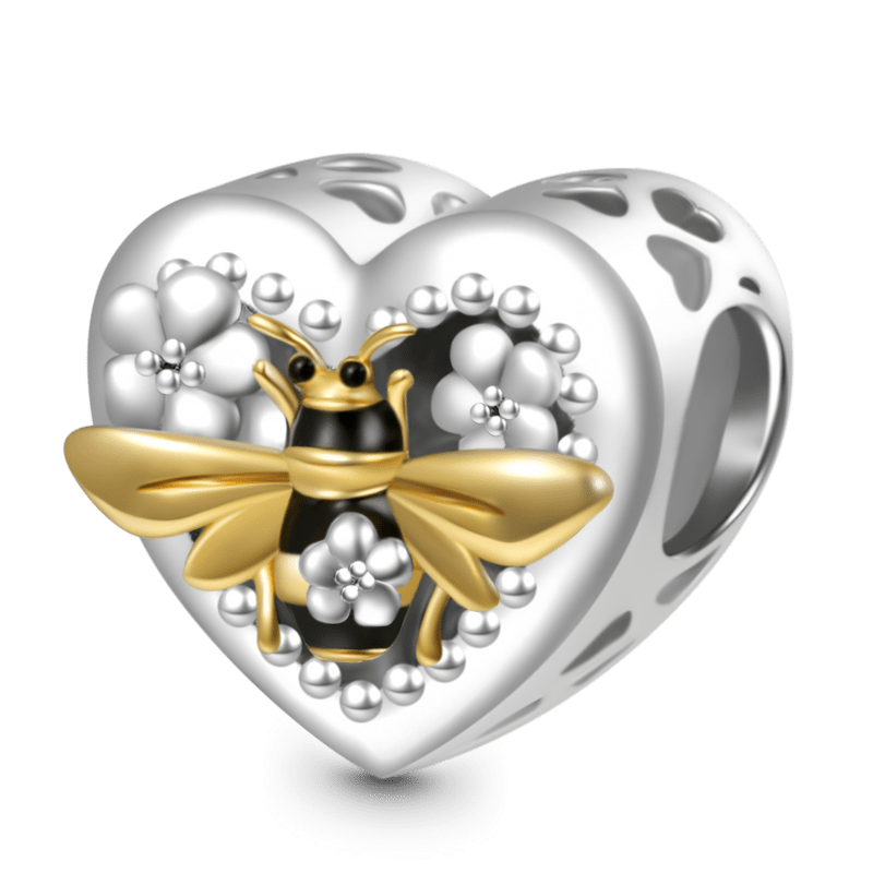 Gnoce Dancing Honey Bee Heart Charm_1
