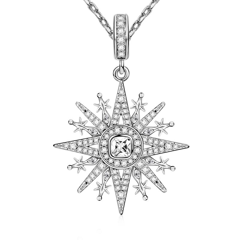 Gnoce "Royalty Star" Necklace Sterling Silver Adjustable Length_1