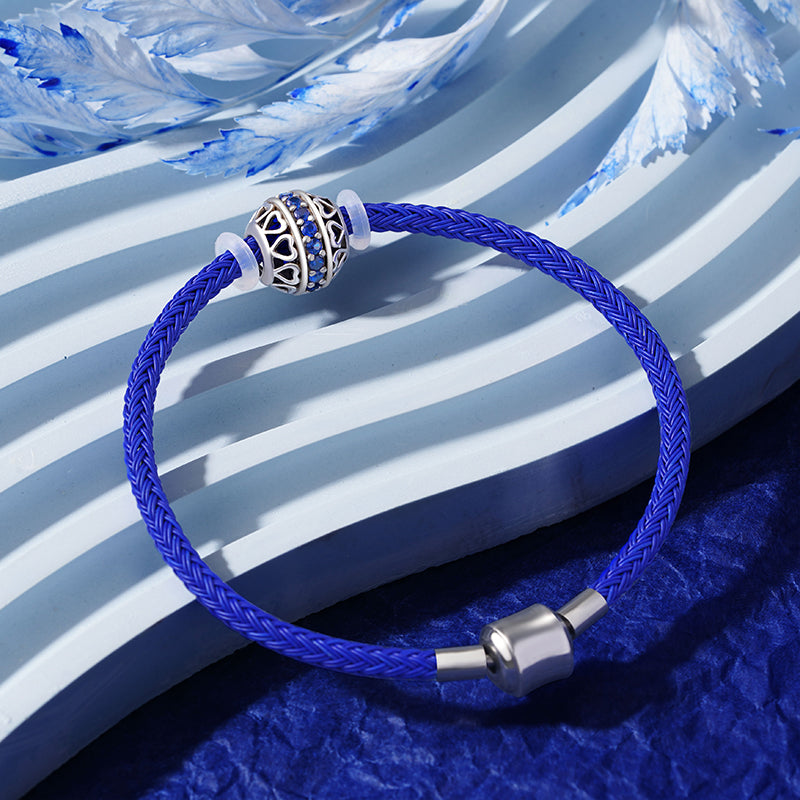 Gnoce Blue Basic Bracelet with 2 Pieces of Stoppers_3