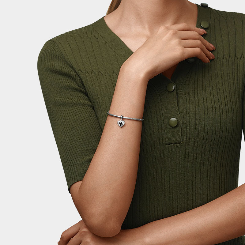 Gnoce Projection Heart Personalized Photo Pendant Dangle Charm_2