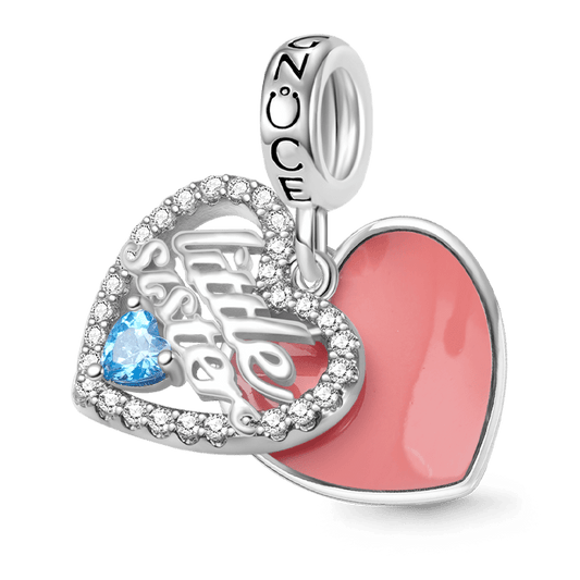 Gnoce "Little Sister" Heart Double Pendant Dangle Charm_1