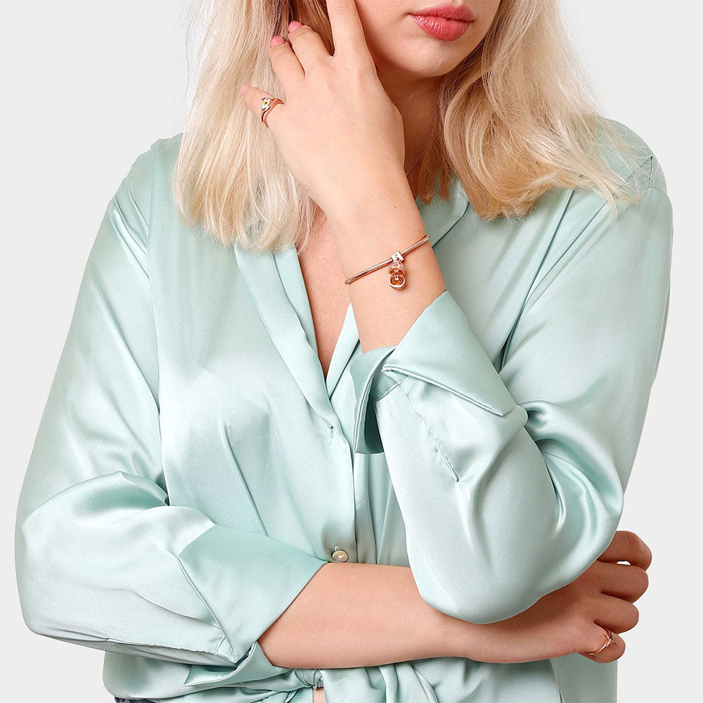 Gnoce "Unexpected Surprise" 925 Sterling Silver Colorful Cubic Zirconia Rabbit Beads Charms Easter Gift_5