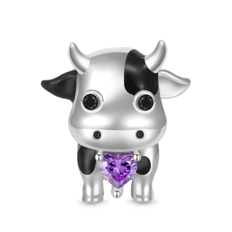 Gnoce Chinese Zodiac Ox Embraces Heart Gem Charm_1