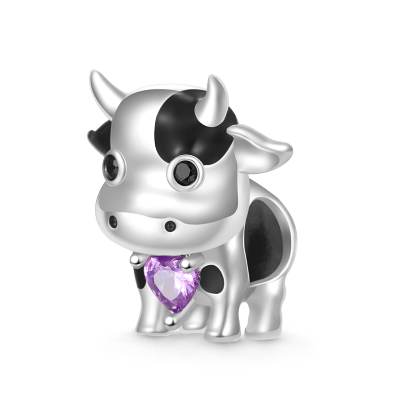Gnoce Chinese Zodiac Ox Embraces Heart Gem Charm_2
