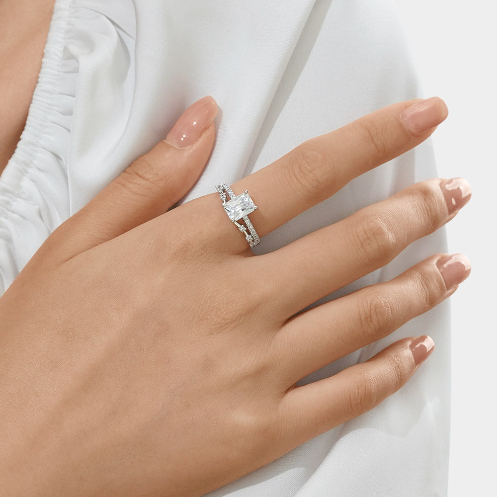 Gnoce Elegant Rectangle-cut Promise Ring_5